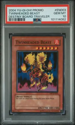 Yugioh Twinheaded Beast DBT-EN003 Super Rare Destiny Board Traveler Promo PSA 10 - Image 1