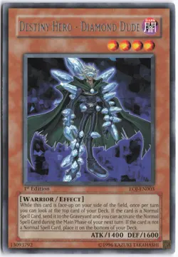 Yugioh - Destiny Hero - Diamond Dude EOJ-EN003 1st Edition - Enemy of Justice - Image 1