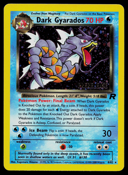 Pokemon Card - Dark Gyarados 8/82 Team Rocket Prerelease Stamped Holo Rare LP - Image 1