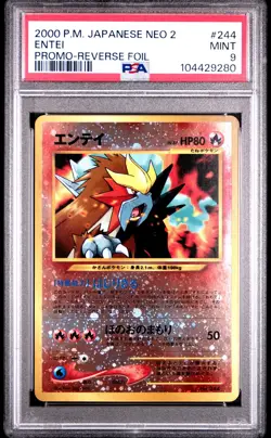 Pokemon Card Entei 244 Reverse Holo PSA 9 Neo 2 Promo Japanese - Image 1