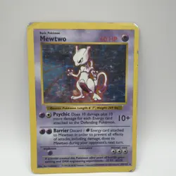 Mewtwo 10/102 Shadowless Base Set Holo Rare Pokemon Card TCG Vintage 1999 DMG - Image 1