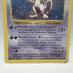 Mewtwo 10/102 Shadowless Base Set Holo Rare Pokemon Card TCG Vintage 1999 DMG - Image 3