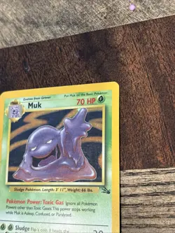 Pokemon TCG Muk 13/62 Fossil Unlimited Holo Rare Card 1999 - Image 3