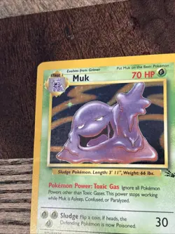 Pokemon TCG Muk 13/62 Fossil Unlimited Holo Rare Card 1999 - Image 4