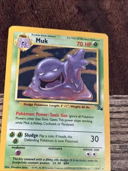 Pokemon TCG Muk 13/62 Fossil Unlimited Holo Rare Card 1999 - Image 5
