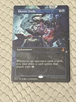 Rhystic Study (Anime Borderless) Wilds of Eldraine: Enchanting Tales LP MTG - Image 1