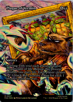 Plague of Vermin (Borderless Foil) #7 || MTG - Teenage Mutant Ninja Turtles - Image 1