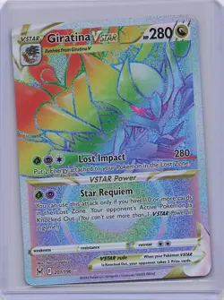 Giratina VSTAR 201/196 Rare Rainbow Lost Origin Pokemon Near Mint - Image 1