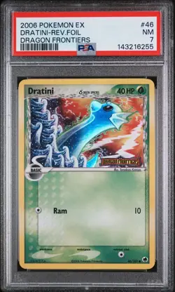 PSA 7 NM Pokemon 2006 Ex Dragon Frontiers Dratini Reverse Rev Foil Holo #46 - Image 1
