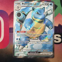 Pokemon Blastoise ex 184/165 Sv: Scarlet & Violet 151 Ultra Rare Holo 330 HP - Image 4