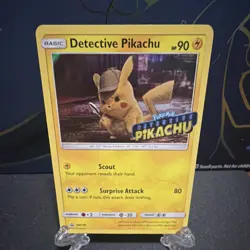 Pokemon Detective Pikachu SM170 Promo Stamped Holo Basic 90 HP Surprise Attack - Image 1
