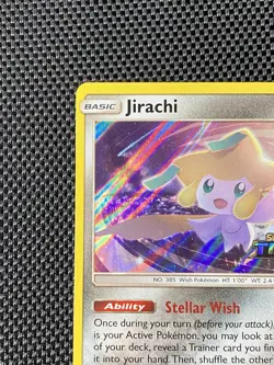 Pokemon Jirachi SM161 Sun & Moon Holo Team Up Stamped Black Star Promo LP/NM - Image 2