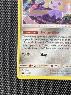 Pokemon Jirachi SM161 Sun & Moon Holo Team Up Stamped Black Star Promo LP/NM - Image 5