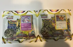 2 Pokemon Eevee And Sylveon Astral Radiance Blister 3 Pack Complete Set - Image 1