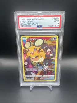 PSA 9 2022 POKEMON SWORD & SHIELD BRILLIANT STARS #TG07 FULL ART/DEDENNE - Image 1