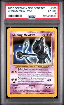 2002 Pokemon Neo Destiny Shining Mewtwo Secret Rare Holo PSA 6 #109/105 - Image 1