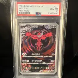 PSA 10 GEM MINT JAPANESE POKEMON 2023 YVELTAL 071/062 RAGING SURF ART RARE SV3a - Image 1