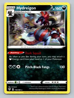 Pokemon Hydreigon SWSH03: Darkness Ablaze 110/189 Near Mint NM - Image 1