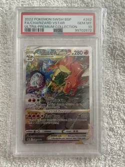 2022 POKEMON SWORD SHIELD BLACK STAR PROMOS #SWSH262 CHARIZARD VSTAR PSA 10 - Image 1