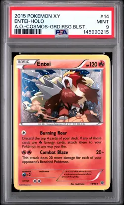 2015 POKEMON XY ANCIENT ORIGINS #14 ENTEI-HOLO PSA 9 - Image 1