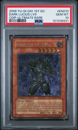 Yu-Gi-Oh ! Dark Lucius LV6 CDIP - Ultimate Rare - 1st Edition PSA 10 Low Pop - Image 1