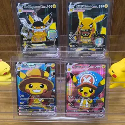 Pikachu Cosplay - One Piece Set- VCOS - 4 Cards - Textured Holo - NM - Image 1