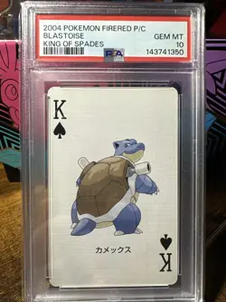 2004 Pokemon Firered Version Playing Cards Blastoise King Of Spades PSA 10 - Image 1