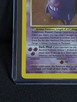 Pokemon TCG Gengar Fossil Holo Card 5/62 Unlimited Rare - Image 3