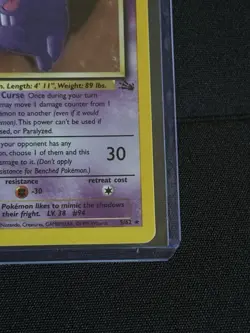 Pokemon TCG Gengar Fossil Holo Card 5/62 Unlimited Rare - Image 4
