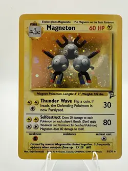 Magneton 009/130 Base Set Holo Unlimited Pokemon WOTC LP Swirl - Image 1
