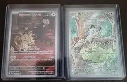 Pokemon Illustration Rare Duo: Meowth 106/094 & Team Rocket's Meowth 203/182 NM - Image 1