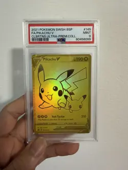 2021 POKEMON SWSH CELEBRATIONS ULTRA-PREMIUM COLLECTION FULL ART/PIKACHU V PSA 9 - Image 1