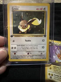 Eevee & Dark Jolteon Team Rocket Pokemon TCG 2 Cards English Wizards 2000 1st ED - Image 2
