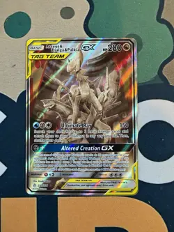 Arceus & Dialga & Palkia GX 221/236 Cosmic Eclipse Alternate Art Pokemon TCG - Image 1