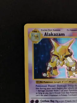 Alakazam 1/102 SHADOWLESS Holo Rare Base Set Pokemon - Image 5