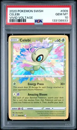 2020 POKEMON SWORD & SHIELD VIVID VOLTAGE #009 CELEBI PSA 10 RARE COSMO RARE!💎 - Image 1