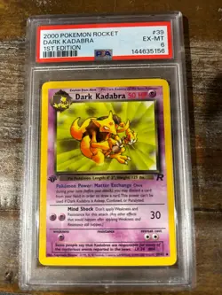 POKEMON 2000 Rocket DARK KADABRA 1st Edition #39 PSA 6 RARE 2 - Image 1