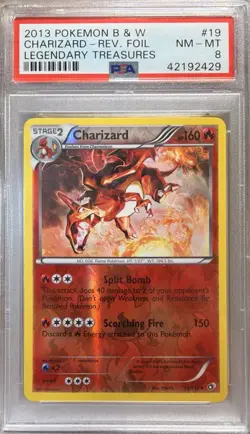 Pokemon Legendary Treasures Charizard 19/113 Reverse Holo Rare PSA 8 2013 - Image 1
