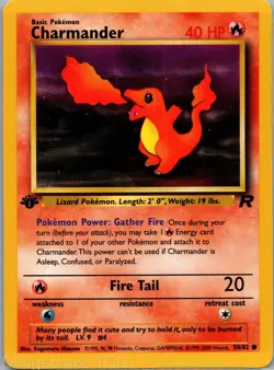 Charmander 50/82 Common Team Rocket 1st Edition Pokemon NM - Image 1