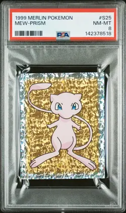 1999 MERLIN POKEMON #S25 MEW-PRISM PSA 8 - Image 1