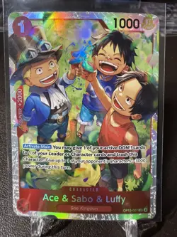Ace & Sabo & Luffy SR One Piece OP13-007 Carrying On His Will Foil Near Mint NM - Image 1