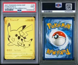 Pikachu V SWSH145 PSA 9 Celebrations Ultra Premium Collection Pokemon Card Gold - Image 3