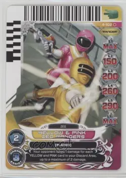 2013 Saban's Power Rangers - Action Card Game Yellow & Pink Zeo Rangers #4-102 - Image 1