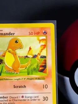 Charmander 1st Edition Shadowless 46/102 Base Set Pokemon Card NEAR MINT - Image 3