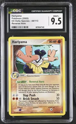 CGC 9.5 MINT+ Hariyama EX Delta Species 44/113 Reverse Holo STAMPED Pokemon Card - Image 1