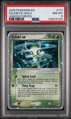 Celebi ex 117/115 - Unseen Forces Holo Pokemon TCG PSA 8 NM-MT 2005 CLEAN - Image 1
