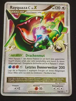Rayquaza C Lv X 146/111 Aufstieg Der Rivalen Holo Deutsch NM Pokemon - Image 1