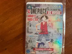 ONE PIECE ENGLISH COLLEGE BASKETBALL US VOYAGE P-055 MONKEY D LUFFY SEALED - Image 3