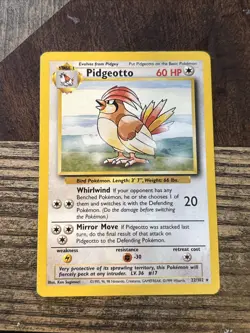 Pidgeotto 022/102 Base Set Regular Rare Unlimited Wotc Pokemon Card 1999 - Image 1
