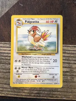 Pidgeotto 022/102 Base Set Regular Rare Unlimited Wotc Pokemon Card 1999 - Image 4